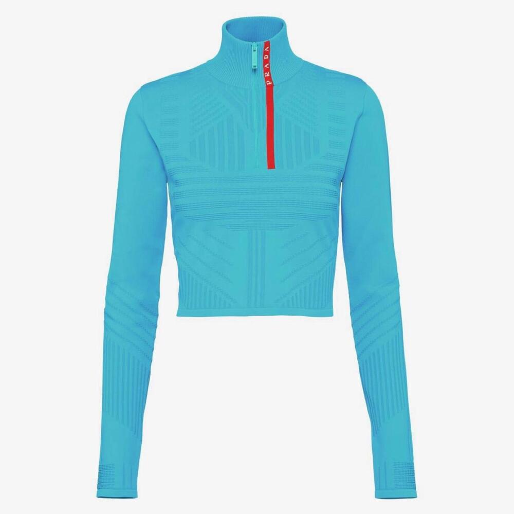 Prada Tech Rec Nylon Piqué Sweater